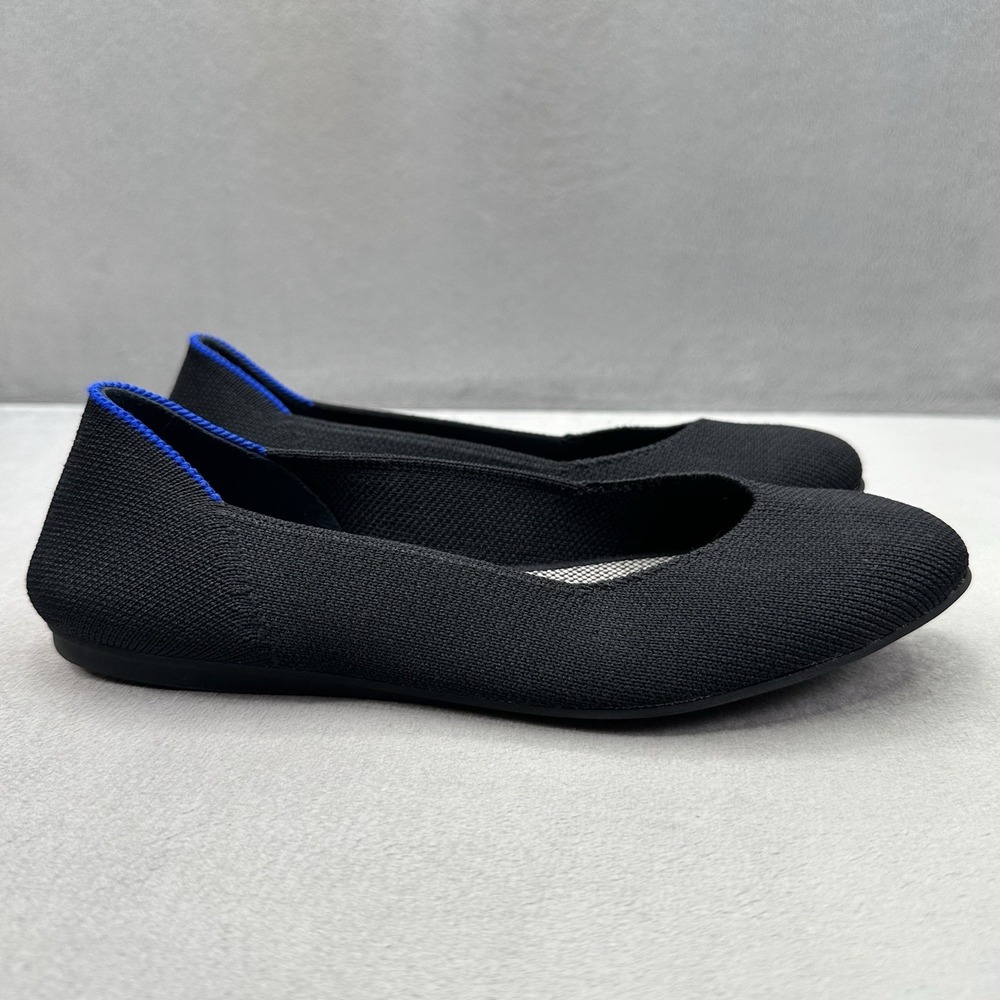 Rothy's The Flat Womens Size 5.5 Black Knit Round Toe Comfort Slip-On Shoe